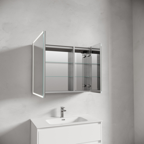 Зеркало-шкаф Sancos Evoke SC8090 90х70 подвесной цвет серый - фото 5